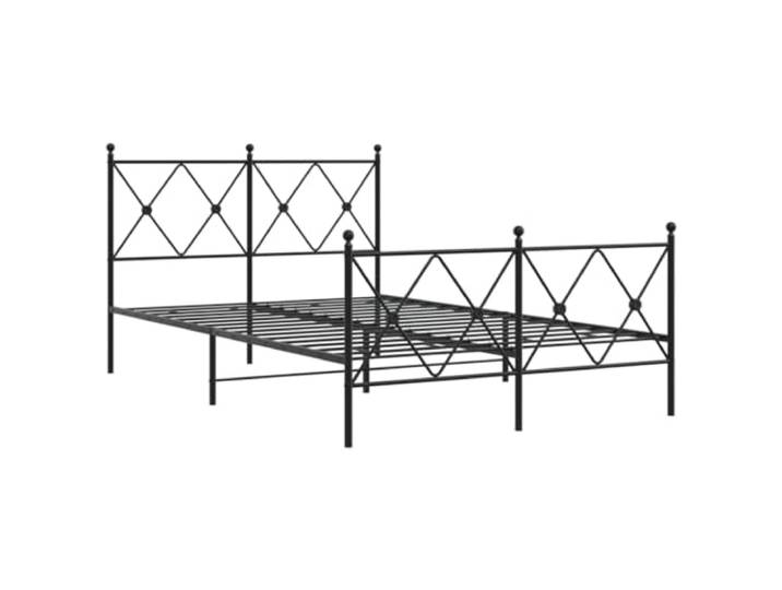 KTHLBRH Bettgestell aus schwarzem Stahl, 120 x 190 cm, mit Kopfteil Lattenrost inklusive Lattenrost, Stauraum darunter, stabile Struktur, Fußteil inklusive