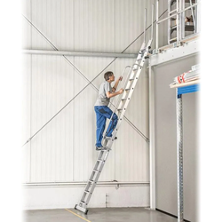MUNK Geschossleiter 4,0m AH mit Clip-Step R13 und Handlauf 12 Stufen