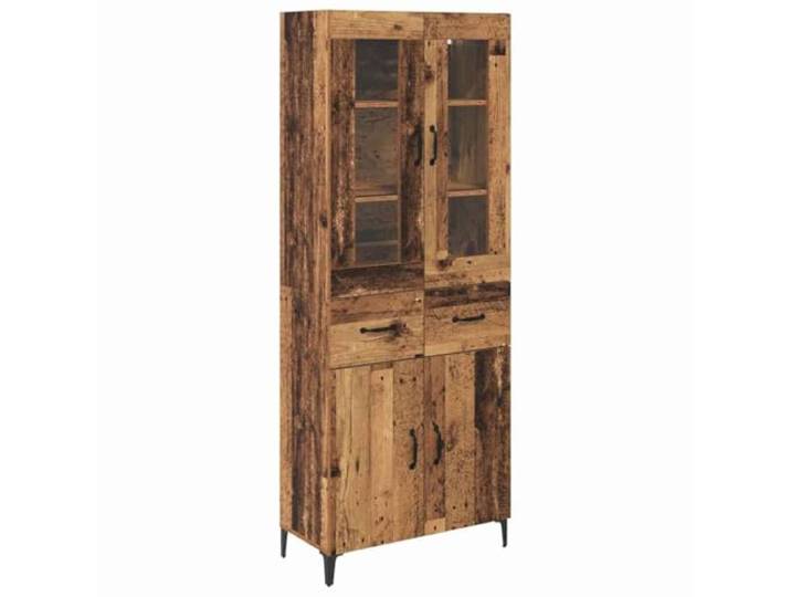 Kaorsrow Highboard Wandmontiert Altholz 69,5x34x180 cm Holzwerkstoff Stauraumwunder fürs Wohnzimmer: Wandhängendes Highboard mit Fach, Türen und Metallfüßen aus robustem Holzwerkstoff.