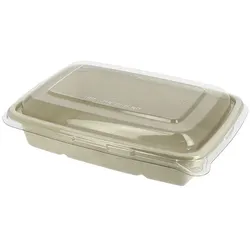 MONOUSO - Verpackungen Zuckerrohr mit Deckel 950ml 230x160x60mm (90 Stück)