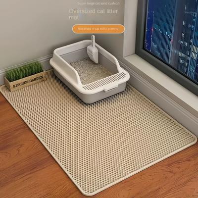 Inspired Living PawGuard Double Layer Cat Litter Mat Waterproof Non Slip Litter Trapper yellow 60x90cm