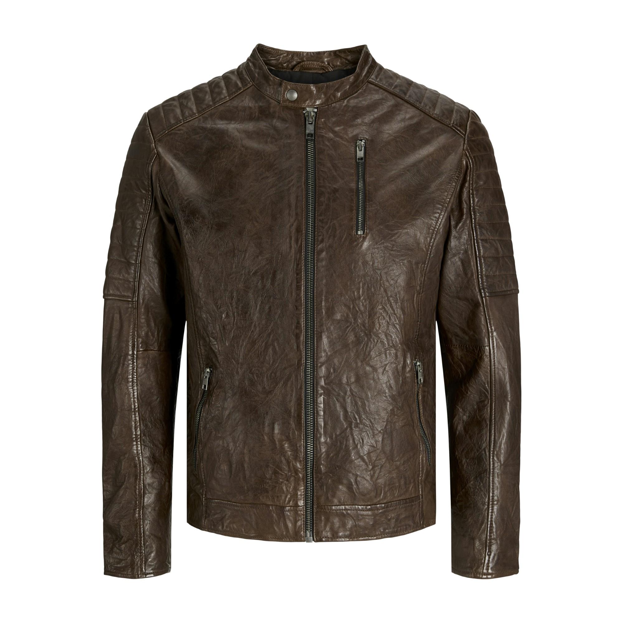 Jack & Jones Richard Leather Jacket Braun