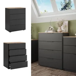 Vicco Sideboard Betti Anthrazit Sonoma 80 x 102 cm 4 Schubladen