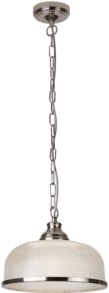 Three Posts Asner 1 - Light Dome Pendant Satin Silver 21.5cm H X 27cm W X 27cm D