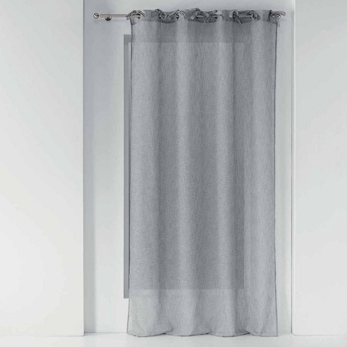 Glasgordijn met strikjes Callas Grijs 140 x 240 cm