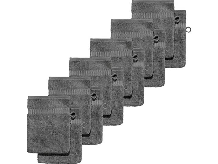 Erwin Müller Waschhandschuh 12er-Pack, Serie Sindelfingen, 100% Baumwolle anthrazit Größe 15x21 cm - Kochfest und trocknergeeignet, saugstarke, langlebige Wohlfühlqualität