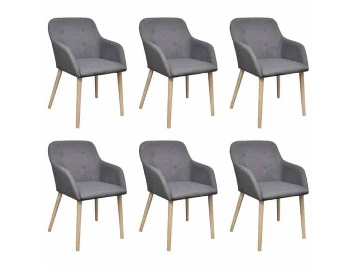 HGPOTUY Esszimmerstühle 6 STK. Hellgrau Stoff und Massivholz Eiche Dick gepolstert, ergonomisches Design, stabil und langlebig, für Esszimmer und Wohnzimmer