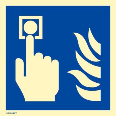 moedel Brandschutzschild „Hausalarm (Brandmelder-Flamme)“, Kunststoff, langnachleuchtend, B 200 x H 200 mm