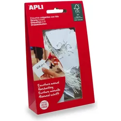 Apli, Etiketten, Etiketten mit Faden, weiss, 11x29, 200 Stück