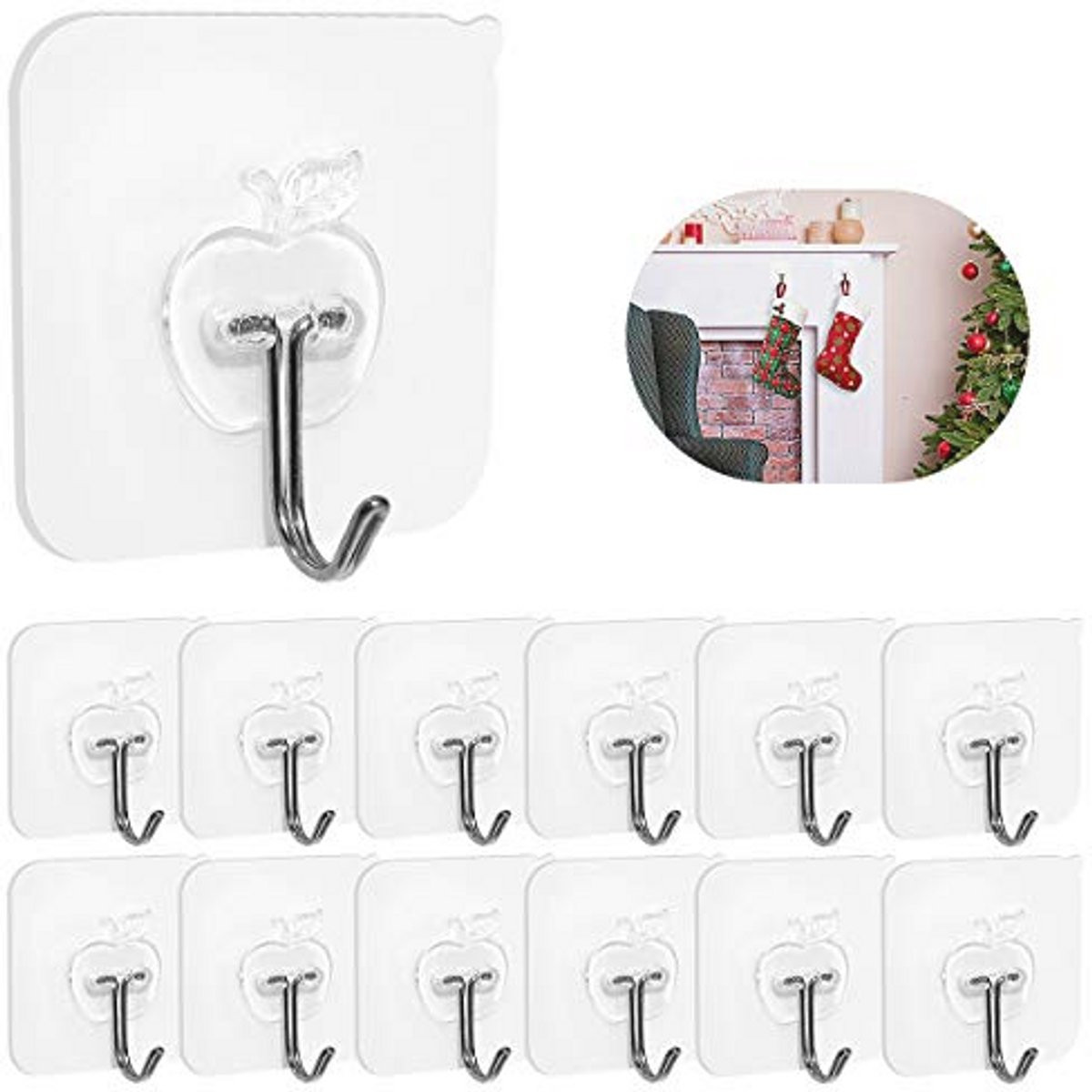 Zelfklevende Heavy Duty Wandhaken 12-Pack - Maximaal 10 kg
