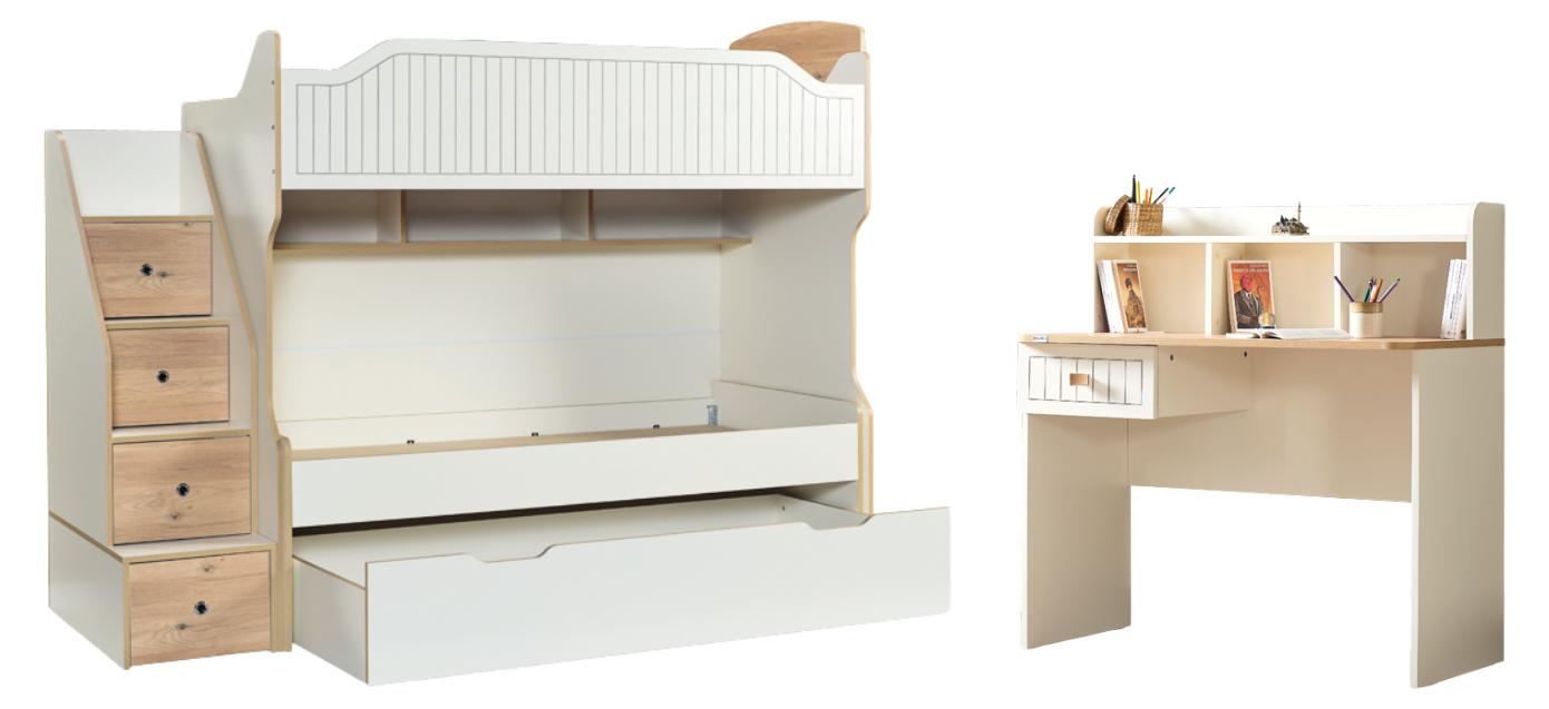 Javiro Etagenbett Set mit Stauraum, Set:Typ-3