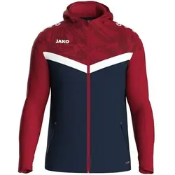 JAKO Kinder Kapuzensweat Kapuzenjacke Iconic, Größe 152 in marine/chili rot marine/chili rot