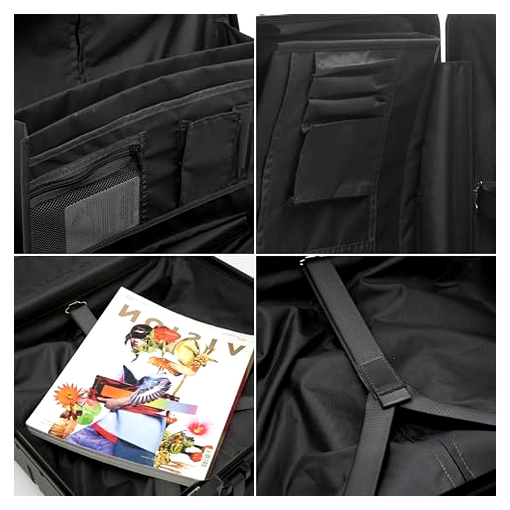 Businesstrolley Gravity, Reisekoffer mit Overnight Fach, rausnehmbare Fächermappe und TSA Schloss, Aluminium Rollkoffer, Trolleykoffer mit 4 Rollen, Koffer ca. 44 x 42 x 22,5 cm, Schwarz