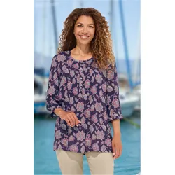 Modal-Bluse in Druck pflaume in Größe 40 von DW-Shop, Pflaume, 40