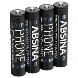 Absina Micro (AAA)-Akku NiMH 1.2 V 4 St. 401001-4
