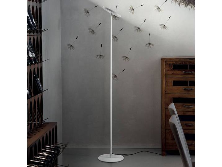 Linea Light LED Deckenfluter Joshua, dimmbar, weiß / opal, für Wohn- / Esszimmer, Metall, Modern, LED Stehlampe