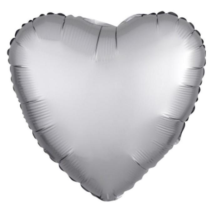 Amscan Folienballon Herz Silber Seidenglanz (5x) (9914126)