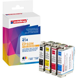 Edding kompatibel für Epson T1285, Multipack, schwarz, cyan, magenta, gelb,  Tinte EDD-414