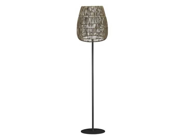 PR Home Terrassen rotan vloerlamp grijs beige Agnar IP44 154cm E27