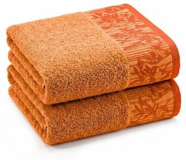 Superior Wisteria 2-Piece Cotton Bath Towel Set - Floral Jacquard Border Full Body Bath Towels