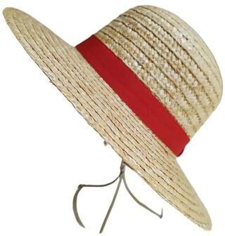 Inspire Select Anime Inspired Straw Hat With Chin Strap Lightweight Sun Hat For Cosplay, Beach & Outdoor Use 13.78 In