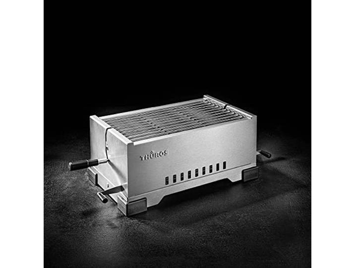 THÜROS PRO 1 Edelstahl Tischgrill Holzkohle 40x20