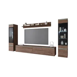 Wohnwand   ¦ braun ¦ Maße (cm): B: 240 H: 130