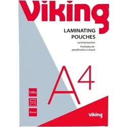 Viking Laminierfolien DIN A4 Glänzend 175 (2 x 175 Mikron) Transparent 100 Stück