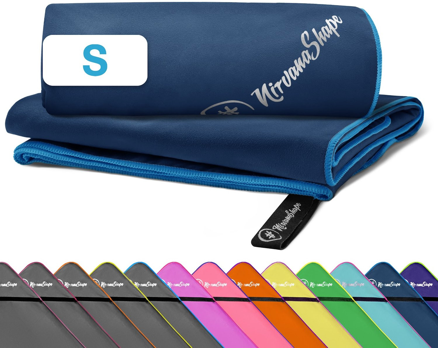 NirvanaShape Microvezel Handdoek - Lichtgewicht en Sneldrogende Reishanddoek - Marineblauw - 60 x 40 cm