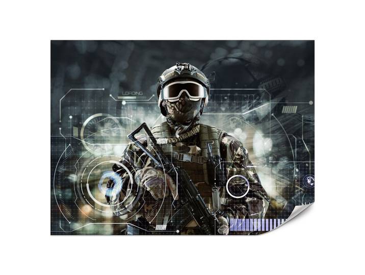 FOTOTAPETE für Jugendzimmer Futuristischer Soldat Krieger 200x140