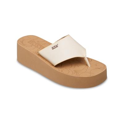 Sandale ROXY "Sunset Dreams", Damen, Gr. 8(38), beige (cream), Obermaterial: 98% synthetisches PU/2% Metall, Futter: 100% synthetisches PU, Laufsohle: 100% TPR., Schuhe Sandale