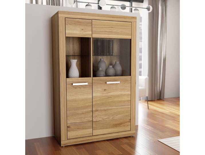 Highboard Lunxi 93 x 146 x 41cm Braun/Eiche Mauvella Dekor