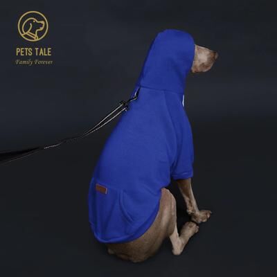 Uplift Treasures Solid Color Dog Hoodie With Pocket blue m