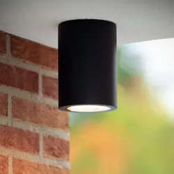 Lucide VOLANTIS Außen-Deckenstrahler E27 IP54 Schwarz