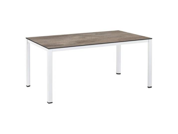 Kettler Cubic Gartentisch 160x95cm Aluminium/HPL Weiß Sand