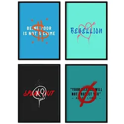 POSTER Set mit 4 Rebel A4 Schwarzer Rahmen