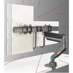 Kensington Monitor-Halterung SmartFitTM Dual K58272WW dunkelgrau für 2 Monitore, Tischklemme