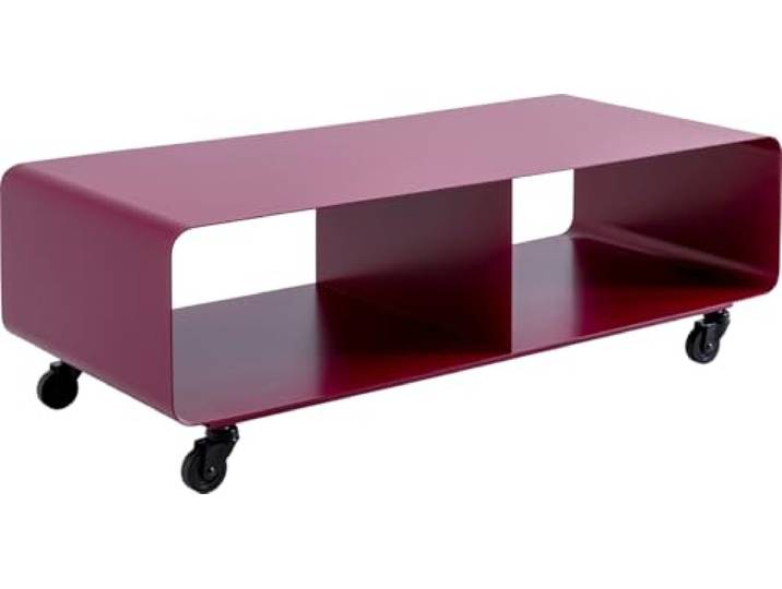 Kare Design Lowboard Lounge M, Pink, 90x41x30 cm, TV-Board, Sideboard, minimalistisches Design, Fernsehkommode, Rollbar, Stahl, Industrial, Modern, Wohnzimmer