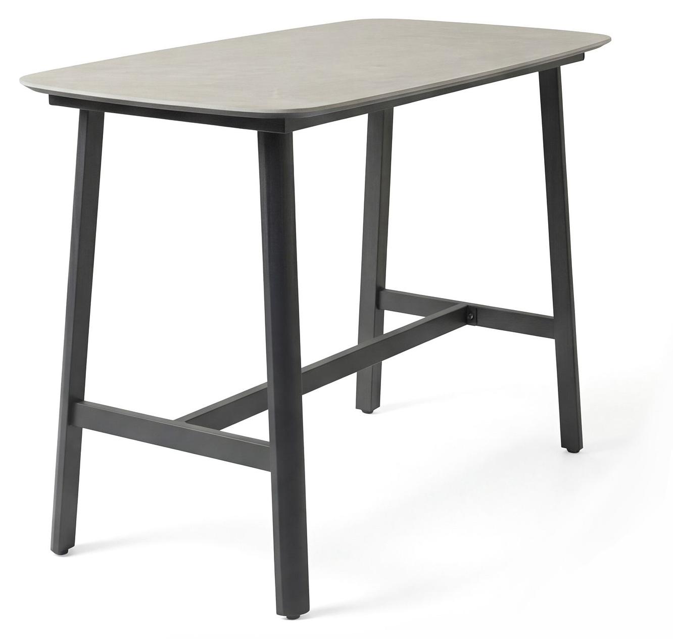 Bartisch mit Keramikplatte und Aluminiumgestell Anthrazit 160x80x108 cm
