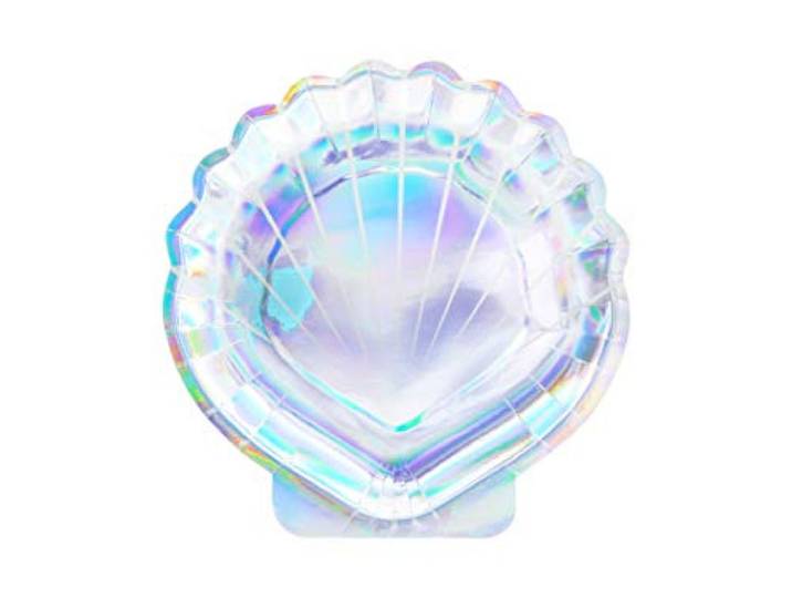 wYw 6 Premium Seashell papieren borden - zeemeermin feestcollectie, 18 cm