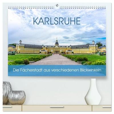 Karlsruhe Die Fächerstadt aus verschiedenen Blickwinkeln (hochwertiger Premium Wandkalender 2027 DIN A2 quer), Kunstdruck in Hochglanz
