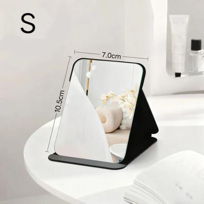 Uplifted Finds Portable Compact Folding Desktop Makeup Mirror With Storage Base black S