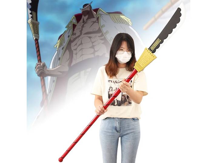 Katana Edward Newgate de 59 pouces de long, lame de cosplay One Piece, sabre japonais en bois taille réelle, jouet de samouraï, cadeau