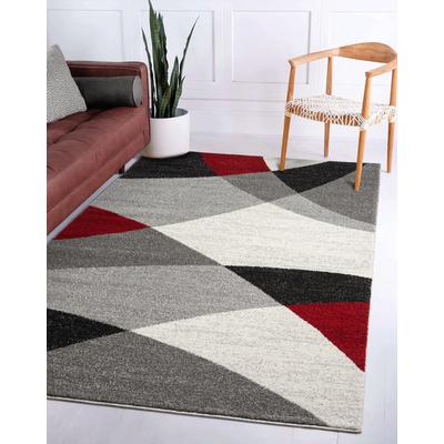 Teppich THE CARPET "Pearl", rot, B:200cm H:11mm L:280cm, Polypropylen, Teppiche, Teppich, moderner dichter Wohnzimmer Teppich Konturenschnitt