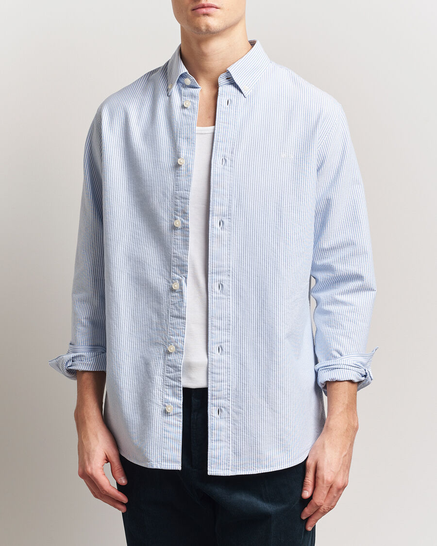 NN07 Colby Oxford Shirt Blue/White men L Blå