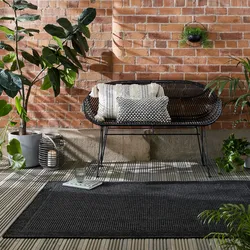 Outdoor-Teppich uni Schwarz 80 x 150 cm - USK   Kadima Design
