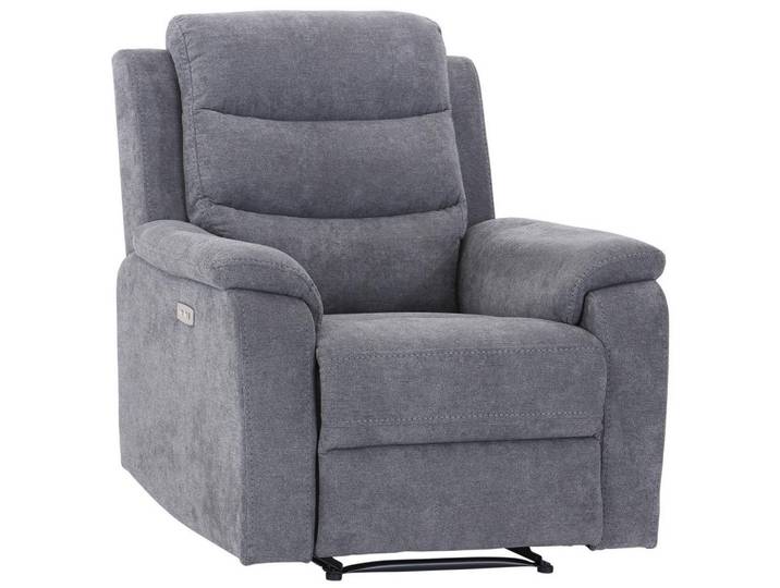 Relaxsessel elektrisch Manchester Webstoff Grau
