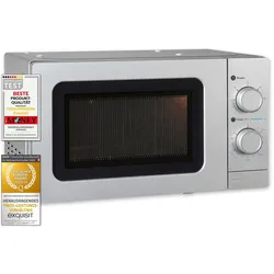 Exquisit Mikrowelle WP 700 J17-3 si | Unterbau | 700 Watt | Drehteller 25,5cm | Silber