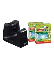 Tesa Easy Cut Smart Abroller mit Büro-Klebeband Schreibtisch 19 mm x 33 m Schwarzer Spender kristallklares Klebeband (53905-00000-01)