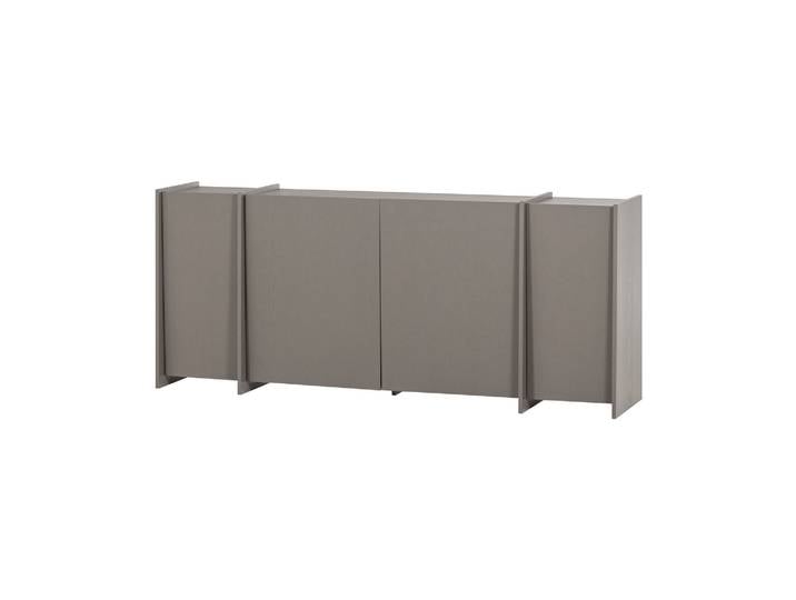 Buffet 200 cm placage frêne Gris chaud BROCK